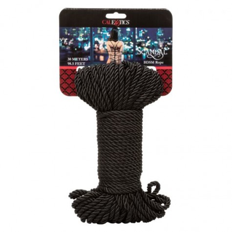 Черная веревка для шибари BDSM Rope - 30 м.