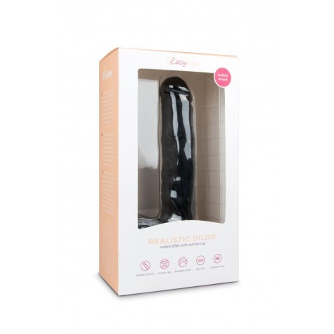 Черный фаллоимитатор Realistic Dildo - 26,5 см.